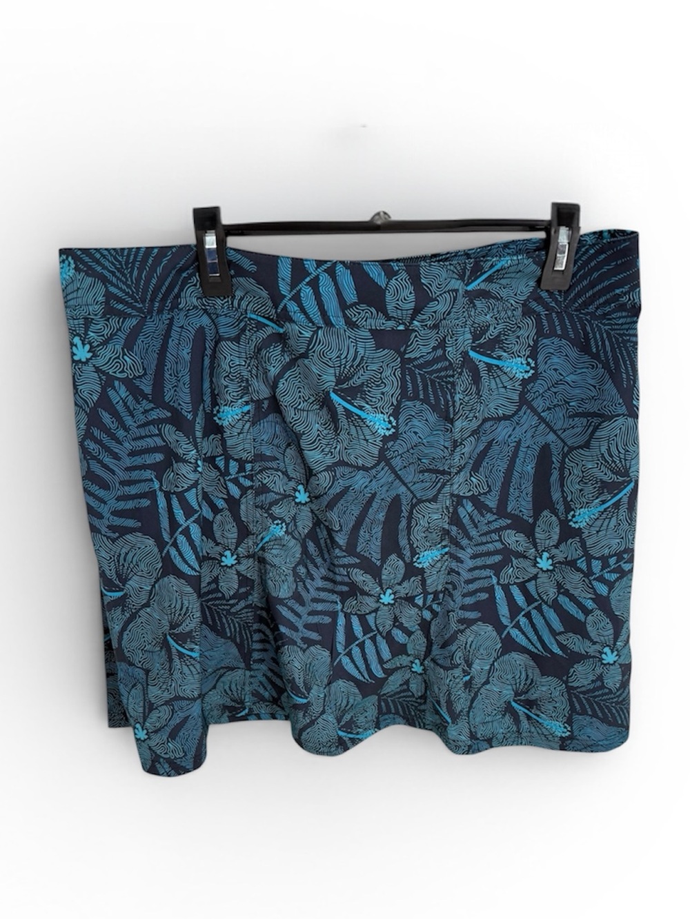 Ripskirt Hawaii Navy and Teal Floral A-Line Skirt